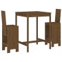 Mesa y taburetes altos de jardín 3 pzas madera pino marrón miel de , Conjuntos de jardín - Ref: Foro24-3157766, Precio: 242,9...