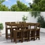 Mesa y taburetes altos de jardín 9 pzas madera pino marrón miel de , Conjuntos de jardín - Ref: Foro24-3157820, Precio: 695,4...