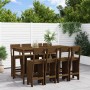 Mesa y taburetes altos de jardín 9 pzas madera pino marrón miel de , Conjuntos de jardín - Ref: Foro24-3157820, Precio: 705,7...