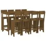 Mesa y taburetes altos de jardín 9 pzas madera pino marrón miel de , Conjuntos de jardín - Ref: Foro24-3157820, Precio: 695,4...