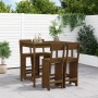 Mesa y taburetes altos de jardín 5 pzas madera pino marrón miel de , Conjuntos de jardín - Ref: Foro24-3157808, Precio: 377,7...