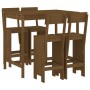 Mesa y taburetes altos de jardín 5 pzas madera pino marrón miel de , Conjuntos de jardín - Ref: Foro24-3157808, Precio: 377,7...
