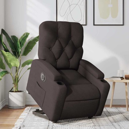 Sillón eléctrico reclinable elevable de tela marrón oscuro en Sillones | Comprar online en Foru.es