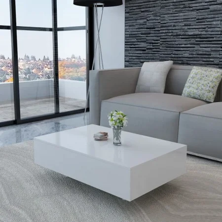 White rectangular coffee table with gloss by vidaXL, Coffee table - Ref: Foro24-244022, Price: 129,22 €, Discount: %
