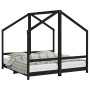 Estructura de cama para niños madera de pino negro 80x160 cm de , Cunas y camas para niños - Ref: Foro24-3200597, Precio: 242...