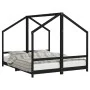 Estructura de cama para niños madera pino negro 2x(80x200) cm de , Cunas y camas para niños - Ref: Foro24-3200588, Precio: 26...