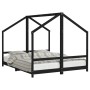 Estructura de cama para niños madera pino negro 2x(80x200) cm de , Cunas y camas para niños - Ref: Foro24-3200588, Precio: 27...