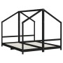 Estructura de cama para niños madera pino negro 2x(80x200) cm de , Cunas y camas para niños - Ref: Foro24-3200588, Precio: 27...