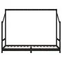 Estructura de cama para niños madera pino negro 2x(80x200) cm de , Cunas y camas para niños - Ref: Foro24-3200588, Precio: 26...