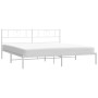 Estructura de cama de metal con cabecero blanco 183x213 cm de , Camas y somieres - Ref: Foro24-355517, Precio: 107,48 €, Desc...