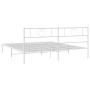 Estructura de cama de metal con cabecero blanco 183x213 cm de , Camas y somieres - Ref: Foro24-355517, Precio: 107,48 €, Desc...