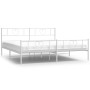 Estructura cama metal con cabecero y pie cama blanco 193x203 cm de , Camas y somieres - Ref: Foro24-355536, Precio: 131,82 €,...