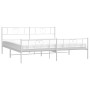 Estructura cama metal con cabecero y pie cama blanco 193x203 cm de , Camas y somieres - Ref: Foro24-355536, Precio: 131,82 €,...