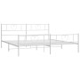 Estructura cama metal con cabecero y pie cama blanco 193x203 cm de , Camas y somieres - Ref: Foro24-355536, Precio: 131,82 €,...