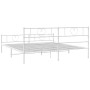 Estructura cama metal con cabecero y pie cama blanco 193x203 cm de , Camas y somieres - Ref: Foro24-355536, Precio: 131,82 €,...