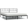 Estructura de cama con cabecero metal negro 180x200 cm de , Camas y somieres - Ref: Foro24-355467, Precio: 109,06 €, Descuent...