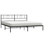 Estructura de cama con cabecero metal negro 180x200 cm de , Camas y somieres - Ref: Foro24-355467, Precio: 109,06 €, Descuent...