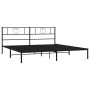 Estructura de cama con cabecero metal negro 180x200 cm de , Camas y somieres - Ref: Foro24-355467, Precio: 109,06 €, Descuent...