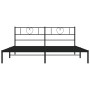 Estructura de cama con cabecero metal negro 180x200 cm de , Camas y somieres - Ref: Foro24-355467, Precio: 109,06 €, Descuent...