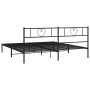 Estructura de cama con cabecero metal negro 180x200 cm de , Camas y somieres - Ref: Foro24-355467, Precio: 109,06 €, Descuent...