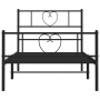 Estructura de cama con cabecero y estribo metal negro 75x190 cm de , Camas y somieres - Ref: Foro24-355471, Precio: 67,94 €, ...