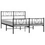 Bed frame with headboard and footboard black metal 120x190 cm by , Beds and slatted bases - Ref: Foro24-355478, Price: 98,19 ...