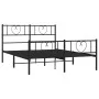 Bed frame with headboard and footboard black metal 120x190 cm by , Beds and slatted bases - Ref: Foro24-355478, Price: 98,19 ...