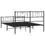 Bed frame with headboard and footboard black metal 120x190 cm by , Beds and slatted bases - Ref: Foro24-355478, Price: 98,19 ...