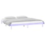 Estructura de cama con LED madera maciza blanca 160x200 cm de , Camas y somieres - Ref: Foro24-820617, Precio: 126,38 €, Desc...