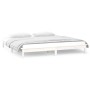 Estructura de cama con LED madera maciza blanca 160x200 cm de , Camas y somieres - Ref: Foro24-820617, Precio: 126,38 €, Desc...