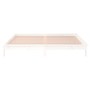 Estructura de cama con LED madera maciza blanca 160x200 cm de , Camas y somieres - Ref: Foro24-820617, Precio: 126,38 €, Desc...