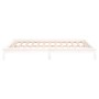 Estructura de cama con LED madera maciza blanca 160x200 cm de , Camas y somieres - Ref: Foro24-820617, Precio: 126,38 €, Desc...