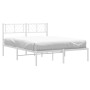 Estructura de cama con cabecero metal blanca 140x200 cm de , Camas y somieres - Ref: Foro24-372229, Precio: 91,71 €, Descuent...