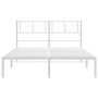 Estructura de cama con cabecero metal blanca 140x200 cm de , Camas y somieres - Ref: Foro24-372229, Precio: 91,71 €, Descuent...
