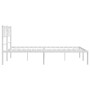 Estructura de cama con cabecero metal blanca 140x200 cm de , Camas y somieres - Ref: Foro24-372229, Precio: 91,71 €, Descuent...
