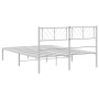Estructura de cama con cabecero metal blanca 140x200 cm de , Camas y somieres - Ref: Foro24-372229, Precio: 91,71 €, Descuent...