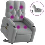 Sillón de masaje eléctrico reclinable elevable tela gris claro en Sillones | Comprar online en Foru.es