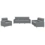Sofa set with cushions 3 pieces light gray fabric by , Sofas - Ref: Foro24-3201536, Price: 583,72 €, Discount: %