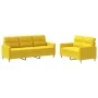 Juego de sofás con cojines 2 piezas tela amarillo claro de , Sofás - Ref: Foro24-3201605, Precio: 430,60 €, Descuento: %