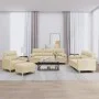 Sofa set with cushions 4 pieces cream fabric by , Sofas - Ref: Foro24-3201562, Price: 693,60 €, Discount: %