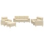 Juego de sofás con cojines 4 piezas tela crema de , Sofás - Ref: Foro24-3201562, Precio: 704,89 €, Descuento: %