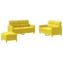 Juego de sofás con cojines 3 piezas tela amarillo claro de , Sofás - Ref: Foro24-3201581, Precio: 389,51 €, Descuento: %