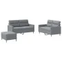 Juego de sofás con cojines 3 piezas tela gris claro de , Sofás - Ref: Foro24-3201576, Precio: 465,69 €, Descuento: %