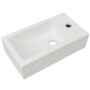 Lavabo con agujero grifo rectangular cerámica 46x25,5x12 blanco de vidaXL, Lavabos - Ref: Foro24-142343, Precio: 68,26 €, Des...