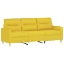 Juego de sofás con cojines 3 piezas tela amarillo claro de , Sofás - Ref: Foro24-3201613, Precio: 475,57 €, Descuento: %