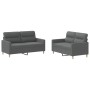 Juego de sofás con cojines 2 piezas tela gris oscuro de , Sofás - Ref: Foro24-3201569, Precio: 390,85 €, Descuento: %