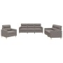 Juego de sofás con cojines 3 piezas tela gris taupe de , Sofás - Ref: Foro24-3201543, Precio: 588,02 €, Descuento: %