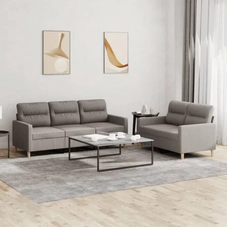 Juego de sofás con cojines 2 piezas tela gris taupe de , Sofás - Ref: Foro24-3201607, Precio: 469,64 €, Descuento: %