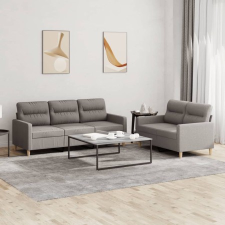 Juego de sofás con cojines 2 piezas tela gris taupe de , Sofás - Ref: Foro24-3201607, Precio: 453,07 €, Descuento: %