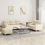 Juego de sofás con cojines 3 piezas tela crema de , Sofás - Ref: Foro24-3201626, Precio: 550,59 €, Descuento: %